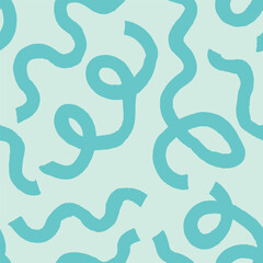 Seamless abstract pattern with squiggles and scribbles. Weaved curved lines. Chaotic ink scribbles decorative texture. Messy doodles, wavy and curly lines.