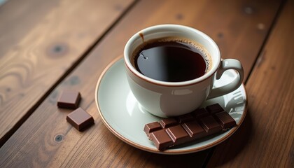 Obraz premium Savor the moment with a warm cup of coffee and a sweet treat