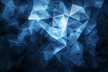 Obraz premium Abstract polygonal blue background with geometric layers.
