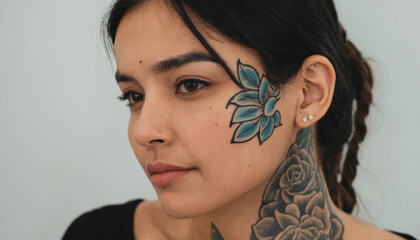 woman with tattoo on her face