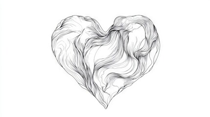 Simple minimalist line drawing of a heart shape on white background – vector illustration symbolizing love and affection