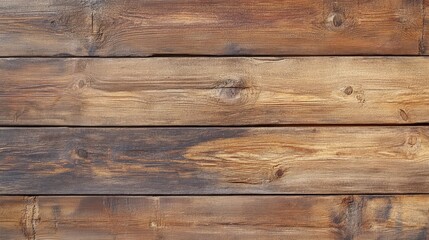 Fototapeta premium Wooden wall with deep grain, knots, and weathered surface, realistic details