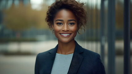 Smiling Woman in Business Attire - Portrait Photo
