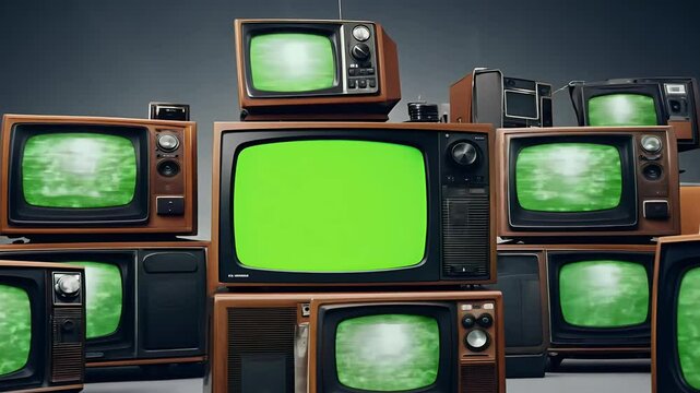 offering space replace any desire making perfect vintage themed projects television many chroma key 70s 80s 90s blank broadcast broadcasting display empty inside installation