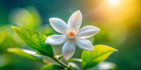 Fototapeta premium Beautiful White Jasmine Flower Tilt-Shift HD Photo