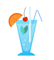 Refreshing cocktail - modern flat design style single isolated image
