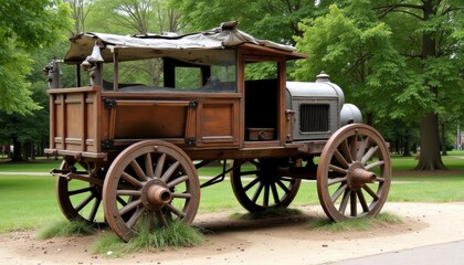 Fototapeta premium A vintage carriage a timeless charm in the park