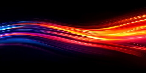 Fototapeta premium Digital light lines weaving through dark