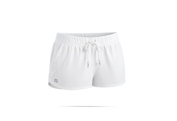 Blank white women sport shorts mockup, side view.