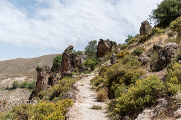 Mountain hiking route in Granada, Spain