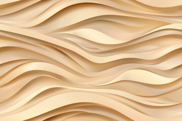Obraz premium A digital illustration featuring a smooth, flowing pattern of beige waves.