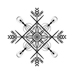 Ornament design with lines and swirls elements on white background 
