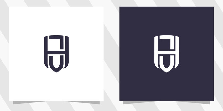 letter jh hj logo design vector