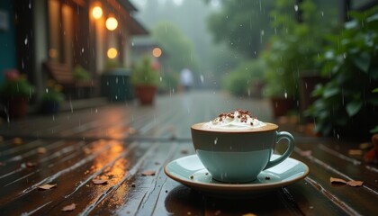  Cozy coffee moment on a rainy day