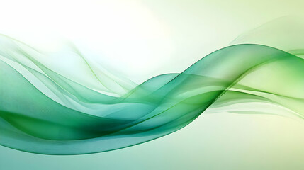 Abstract Green Wave Background