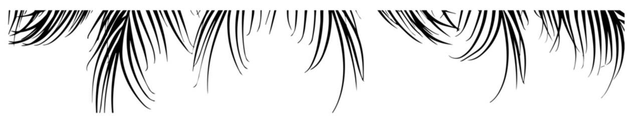 overlay of palm leaves silhouettes for tropical designs – black vector