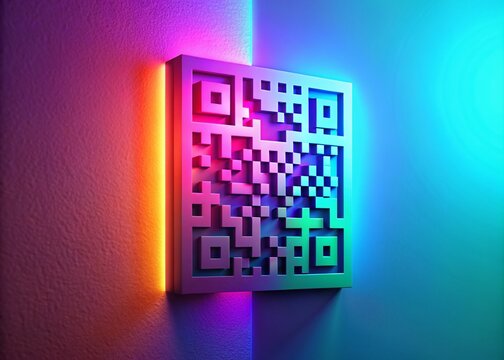 Here are four 25-word descriptions of a QR code design, focusing on modern, minimalist, clean, abstract, and scannable: