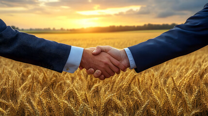 Handshake in Wheat Field - Realistic Photo