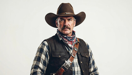 Wild West sheriff portrait, showcasing authenticity, resilience, and justice.

