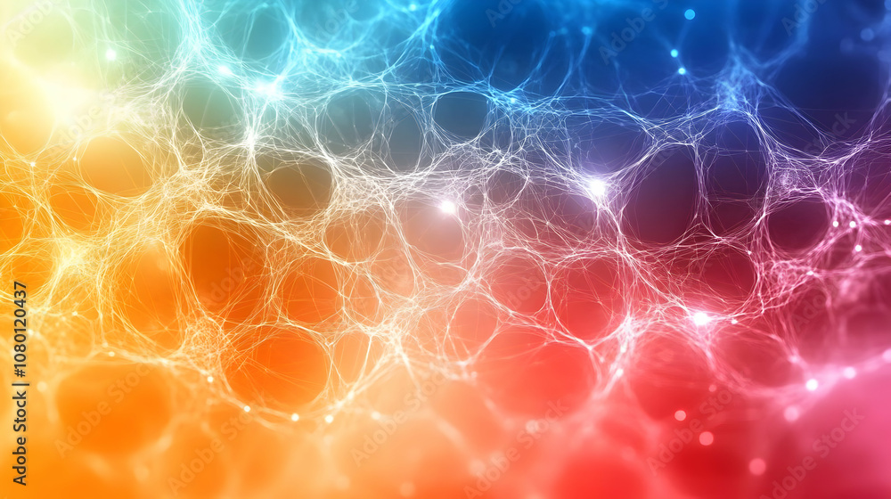 Poster abstract network background with glowing lines