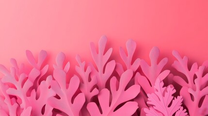 Obraz premium Stylish pink coral shapes against a vibrant background.