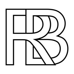 Logo sign rb br icon double letters logotype r b