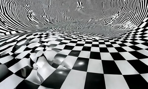 Optical abstraction with visual perception, illusory effects, and the manipulation of optical illusions.