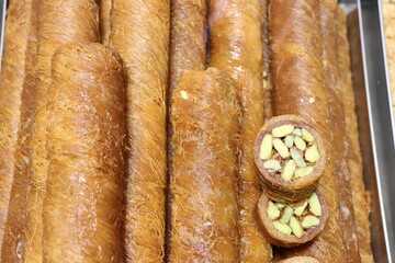 Enjoy a range of delicious traditional desserts with a delightful mix of nuts and layers