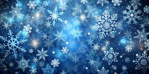 Winter Wonderland A Frosty Blue Canvas of Sparkling Snowflakes and Glimmering Lights