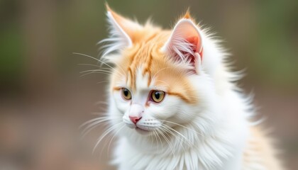 Fototapeta premium Enchanting gaze of a fluffy feline