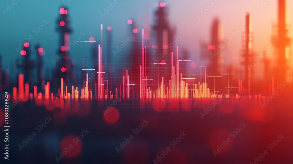 Poster a visually striking representation of data analysis in a modern tech environment, showcasing vibrant