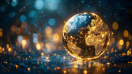 3D Globe with Lights Illustration