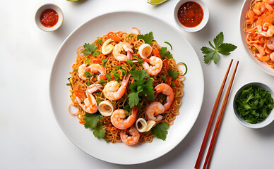 salad with shrimps and vegetables, Mouth wourthing, amazing look