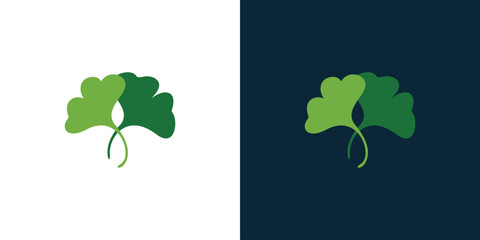 Leaf logo, simple clover vector