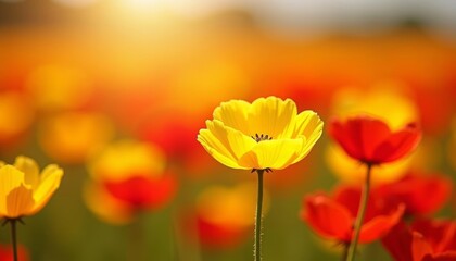 Fototapeta premium Blooming in harmony A field of vibrant flowers