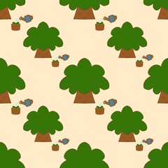 seamless pattern with trees