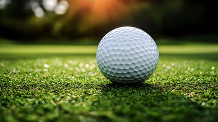 Obraz premium Golf Ball on Green Grass Photo
