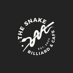 Snake billiard logo design template