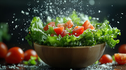 professional food photography of a salad on the table