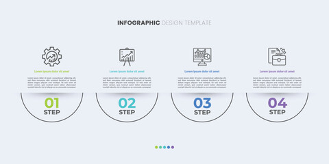 Timeline infographic template. 4 Step timeline journey, calendar Flat simple infographics design template. presentation graph. Business concept with 4 options