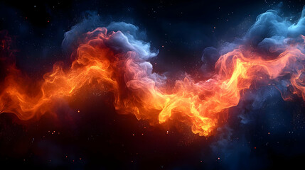 Fototapeta premium Abstract Background with Fire and Smoke