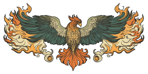 Fototapeta premium Phoenix Bird in Flames.