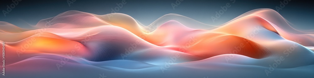 Poster abstract waves of color and light creating a fluid, dynamic composition.