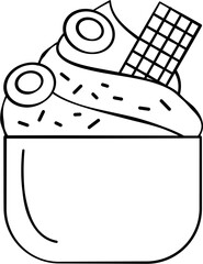 Illustration of ice cream with topping
