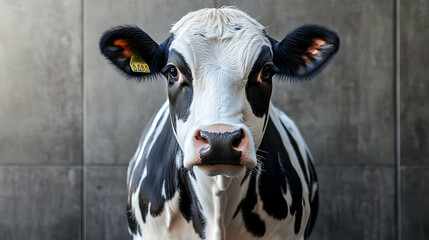 Black and White Cow Portrait - Realistic Image