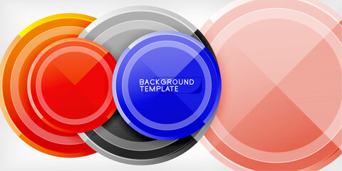 Abstract background - multicolored circles, trendy minimal geometric design, vector illustration