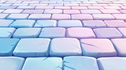 Obraz premium A blue and white brick wall with a pinkish hue