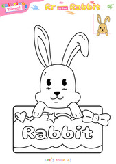 Coloring Page cute theme Rabbit