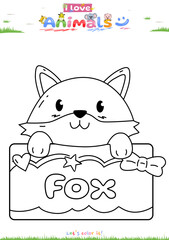 Lets color it Cute theme Fox