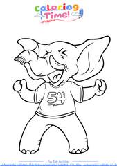 Lets color it Elephant Soccer